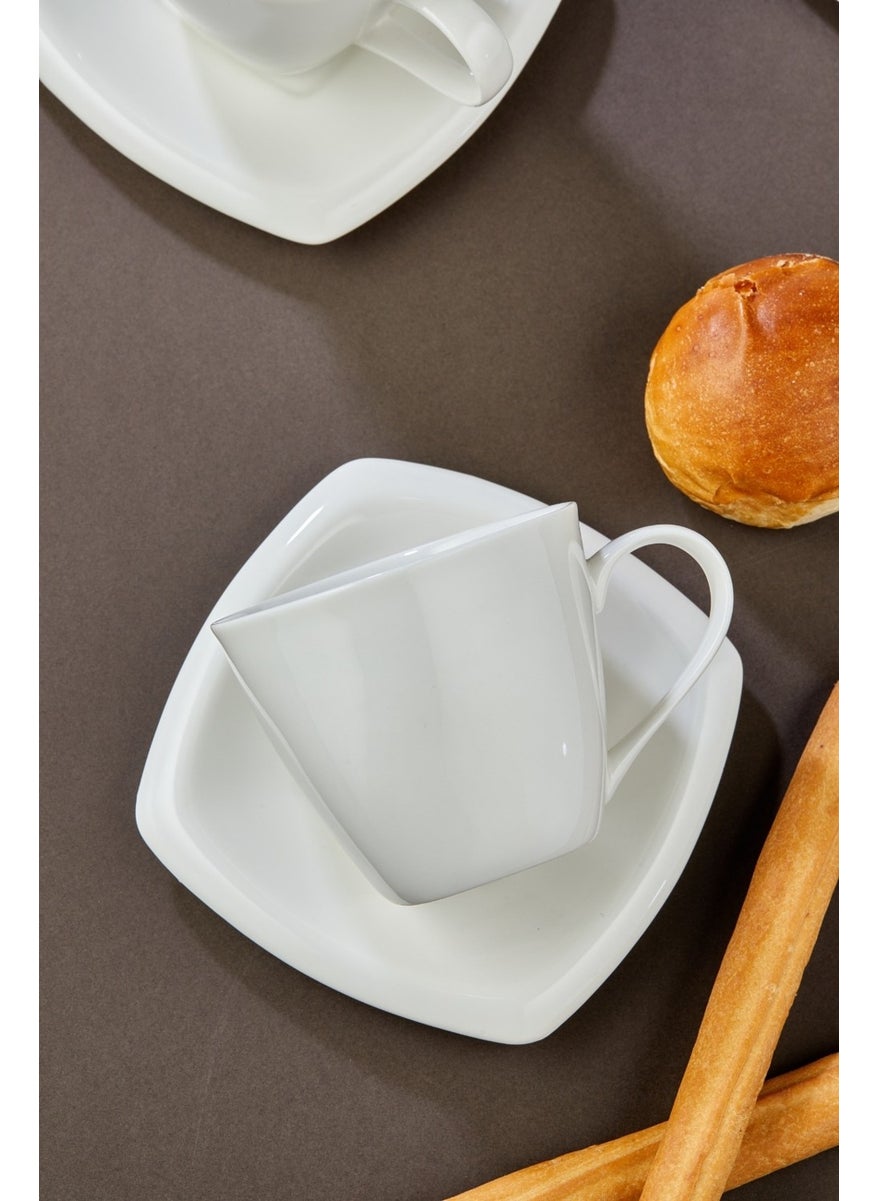 Cooker - Porcelain White 6-Piece Simple Stylish Coffee Cup Set - Image 1