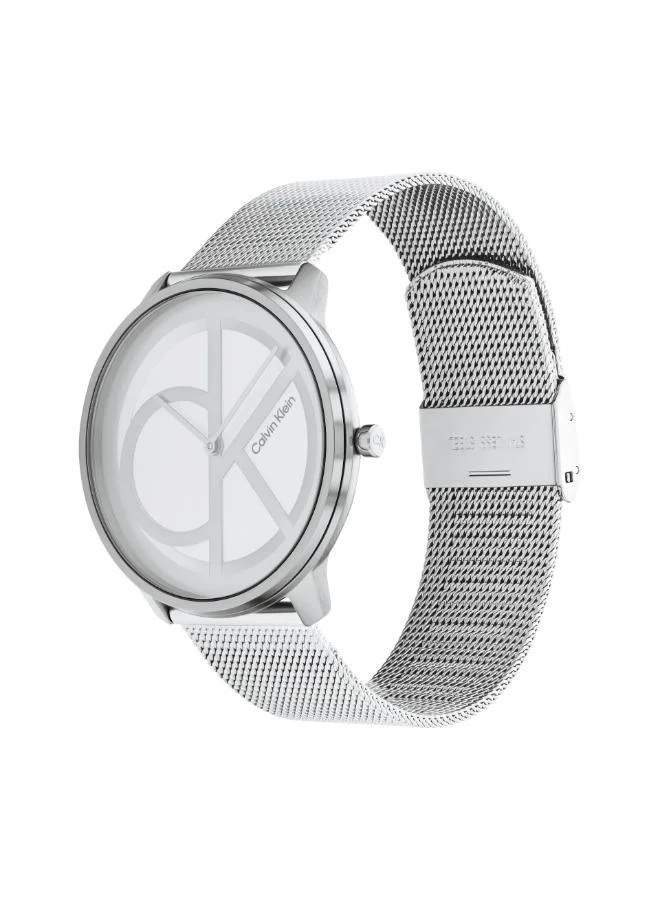 CALVIN KLEIN  Unisex Analog Quartz Watch Collection With Silver Stainless Steel Mesh Bracelet - 25200027  | Best Price UAE