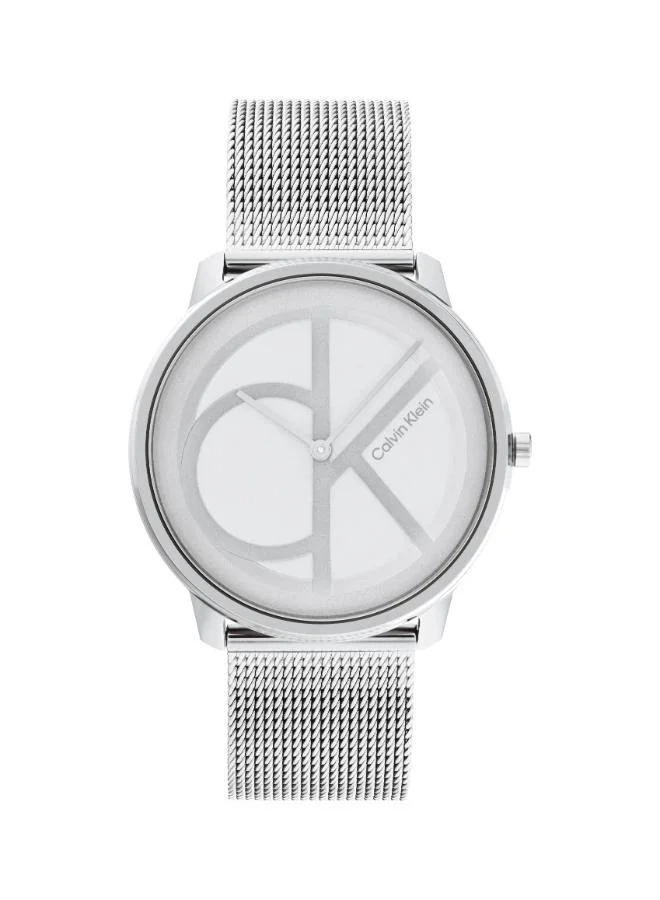 Calvin Klein Analogue Quartz Watch For Men and Women ICONIC MESH - 40MM Collection with Silver Stainless Steel Mesh Bracelet - 25200027