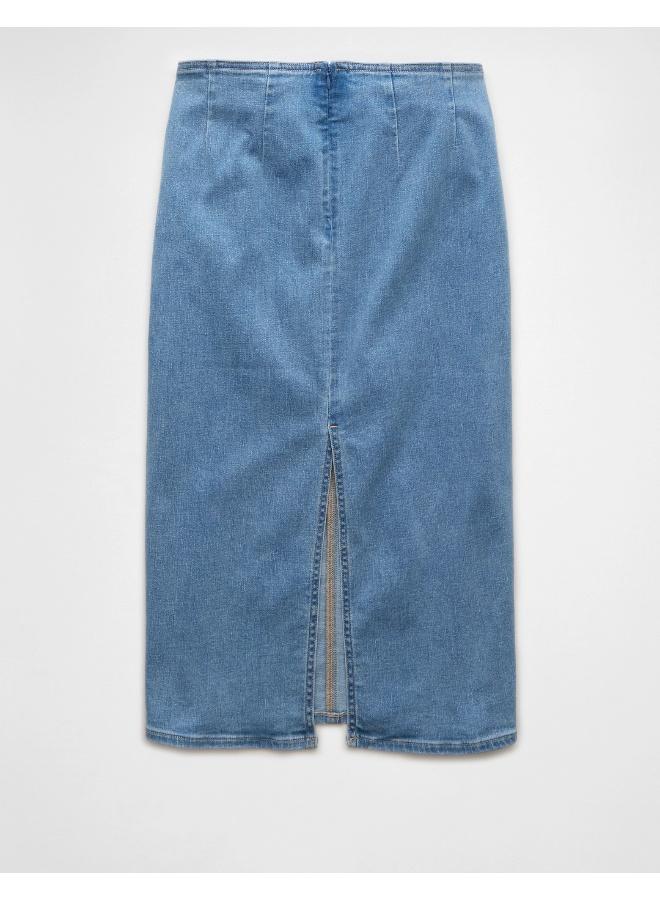 American Eagle Highest Waist Denim Midi Skirt - Image 2
