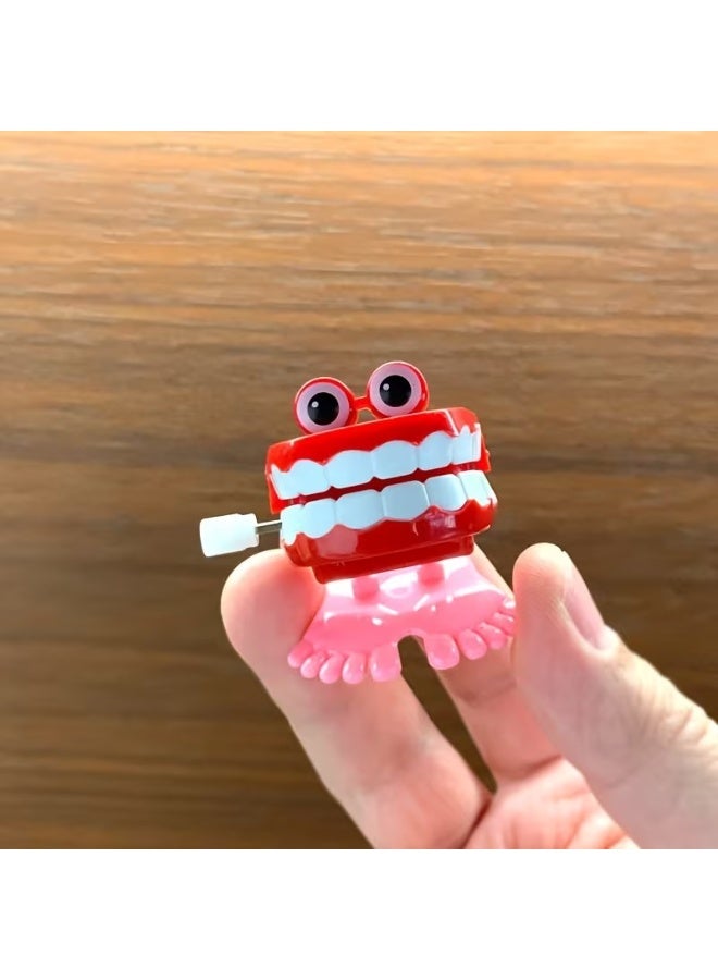 Goolsky 3Pcs Red Clockwork Winding Jumping Teeth Toys with Eyes, Winding Jumping Teeth with Eyes, Holiday Gifts, Cute Children'S Toys, Small Dental Gifts, Small Dentist Oral Gifts, Love Teeth Day Toys Gifts 6 - Image 2