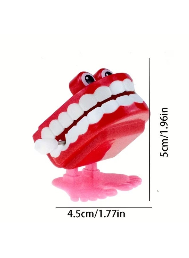 Goolsky 3Pcs Red Clockwork Winding Jumping Teeth Toys with Eyes, Winding Jumping Teeth with Eyes, Holiday Gifts, Cute Children'S Toys, Small Dental Gifts, Small Dentist Oral Gifts, Love Teeth Day Toys Gifts 6 - Image 3