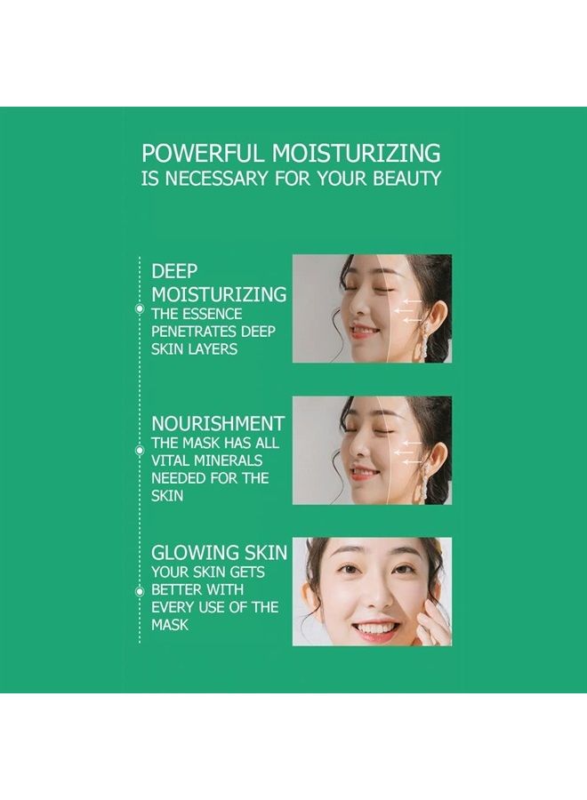 BIOAQUA Moisturizing Tender Face Mask Fruit Honey Green Tea Cucumber Avocado Blueberry Red Pomegranate Aloe Vera Facial Skin Care 25g x 8pcs - Image 1