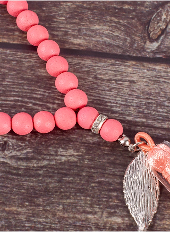 The Black Pearl Accessories Blush Pink Alabaster Stone Prayer Bead of 33 Beads  - Image 3