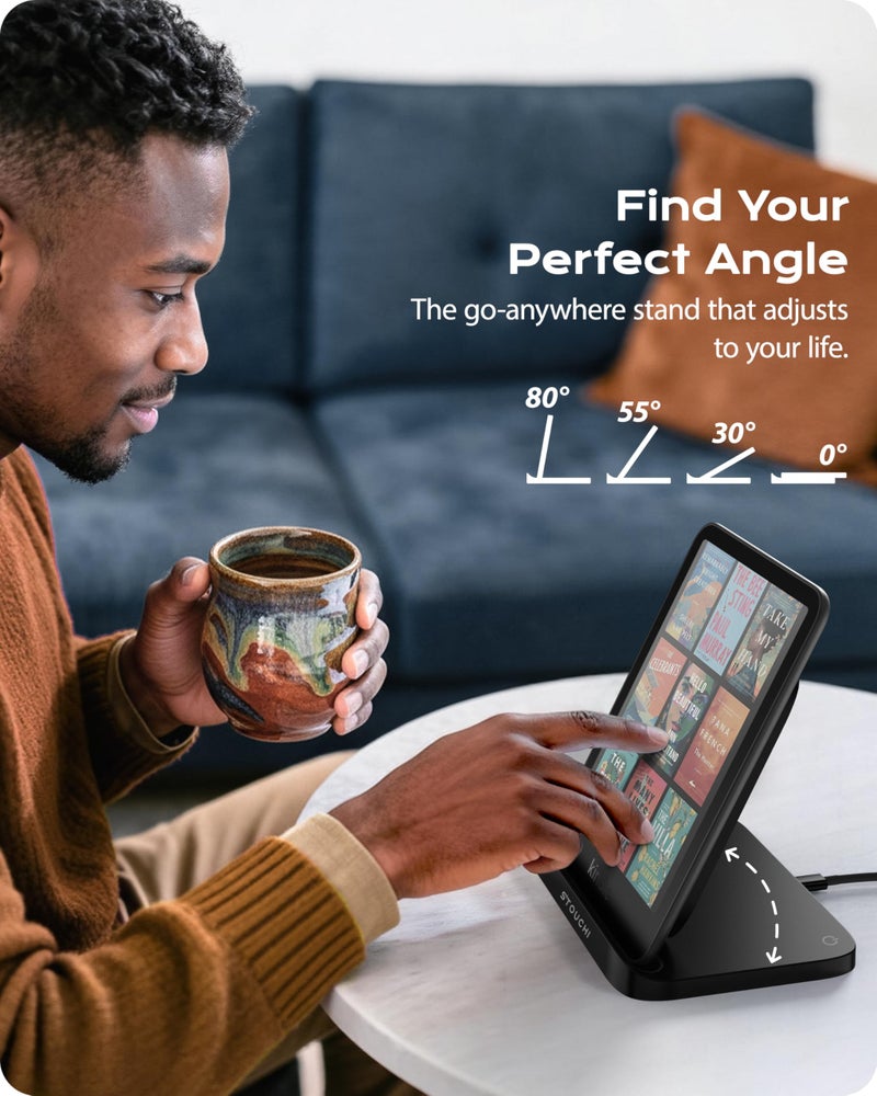 Stouchi Foldable Wireless Charging Dock Compatible with Kindle Paperwhite Signature Editions (2022 & 2024) and Colorsoft Signature Edition, Samsung Ebook，USB-C Charger Stand, Ready-to-Gift - Image 3