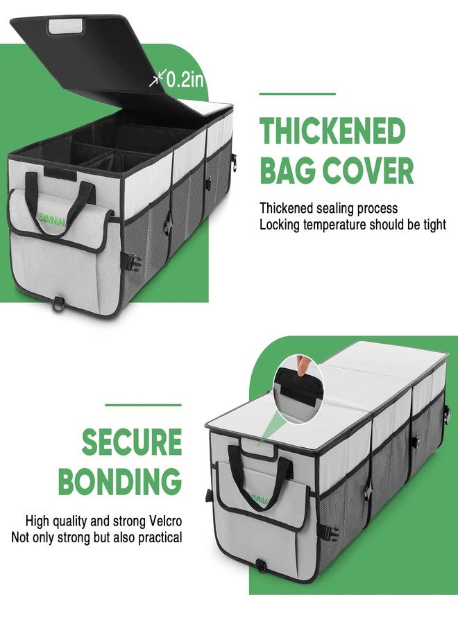 SIMNIAM Car Trunk Organizer with Cooler Bag - 92L Super Capacity Multi Compartments Collapsible Car Trunk Storage Organizer with Reflective Strip Design, Trunk Organizer for Auto, SUV, Truck, Minivan - Image 5