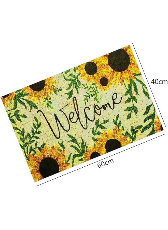 ORiTi Welcome Door Mat 40X60Cm Entryway Floor Mats With Non Slip Rubber Backing Indoor Outdoor Mat For Front Door Decor Home And Office Welcome Mats With Floral Print - Image 3