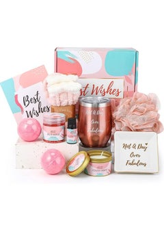 Beauenty 11PC Scented Candles & Bath Bombs Set,Gifts for Women for Birthday Mother's Day Women's Day,Bubble Bath Set Gifts for Women,Relaxing Spa Gift Set for Women (pink rose)  - Image 1
