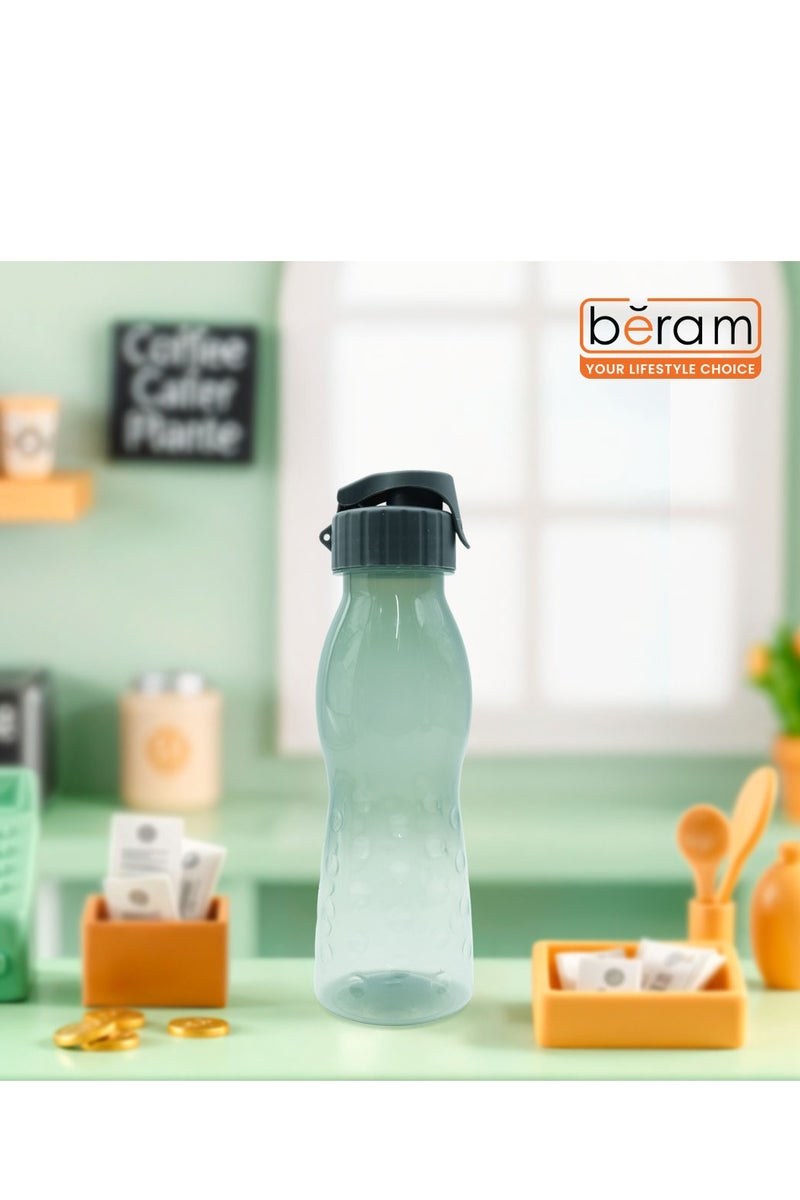 بيرام برام زجاجة ماء بسعة 700 مل خالية من مادة BPA، مثالية للجيم والمدرسة والمكتب، زجاجة رياضية مقاومة للتسرب بغطاء قابل للفتح، خفيفة الوزن، قابلة لإعادة الاستخدام ومناسبة للسفر، مصنوعة من البلاستيك غير السام والصديق للبيئة (رمادي) - Image 4