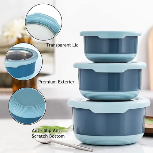 Turbid 220ML Stainless Steel Food Storage Set of- 1 Anti-Slip Containers for Meal Prep - Bento Lunch Box, Leakproof, BPA-Free, Snack Containers, Steel Single Layer Round Shape. - Image 5