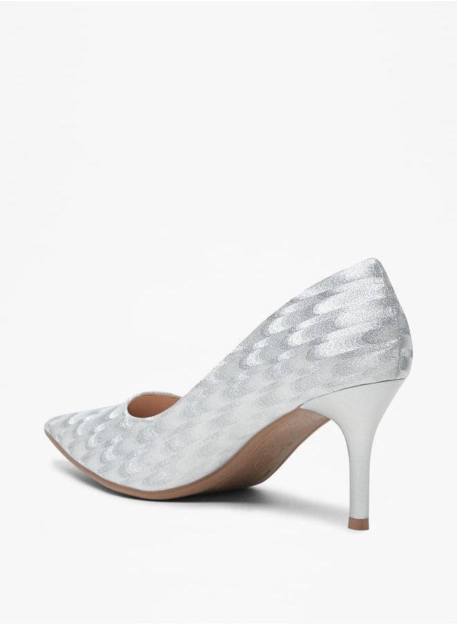Flora Bella - Women's Textured Slip-On Pumps with Stiletto Heels - Image 1