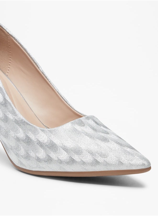 Flora Bella - Women's Textured Slip-On Pumps with Stiletto Heels - Image 1