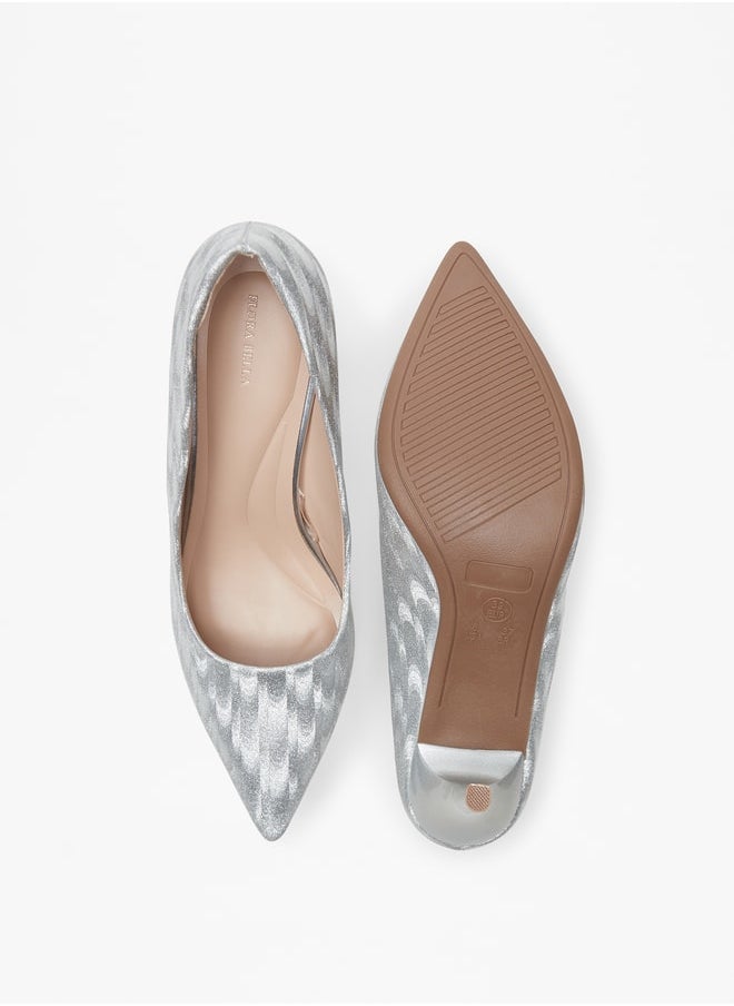 Flora Bella - Women's Textured Slip-On Pumps with Stiletto Heels - Image 1