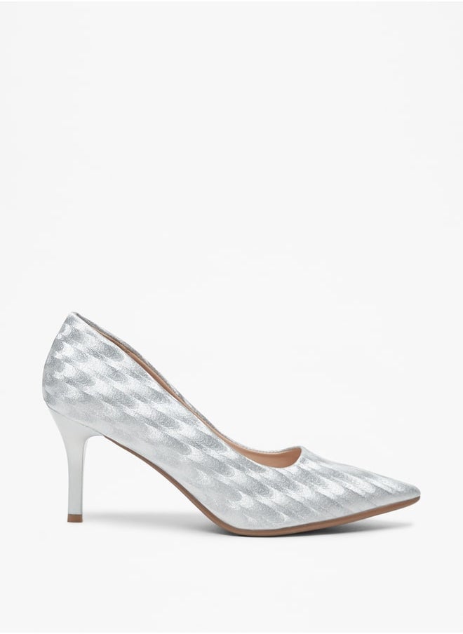 Flora Bella - Women's Textured Slip-On Pumps with Stiletto Heels - Image 1