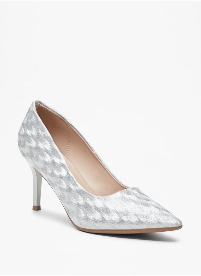 Flora Bella - Women's Textured Slip-On Pumps with Stiletto Heels - Image 1