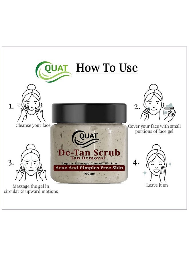 Quat De-Tan Face Scrub For Natural Glowing And Pimple Free Skin For men and women(100 Gm) - Image 2