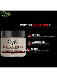 Quat De-Tan Face Scrub For Natural Glowing And Pimple Free Skin For Men And Women(100 Gm)  - Image 3