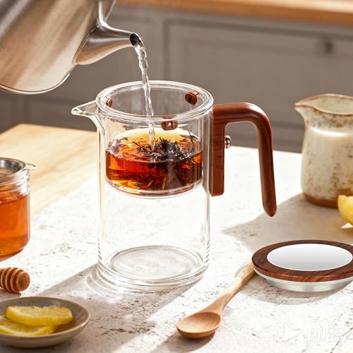 MACTANO Enchant Series Glass Magic Teapot with Magnetic Infuser, Modern Personal Tea Pot for Loose Leaf Tea Visual Brewing Easy Clean - 20.12 oz - Image 3
