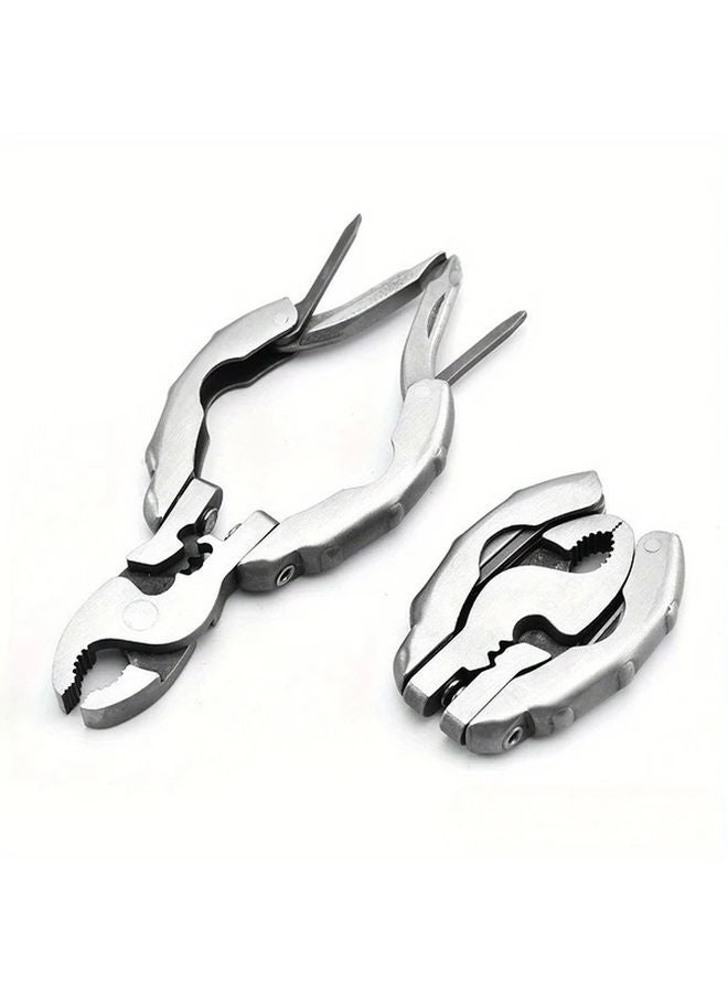 أداة متعددة الاستخدامات مصغرة من الفولاذ المقاوم للصدأ 9 في 1، ملقط، سلسلة مفاتيح، إكسسوار تخييم محمول، 1 قطعة - Image 2