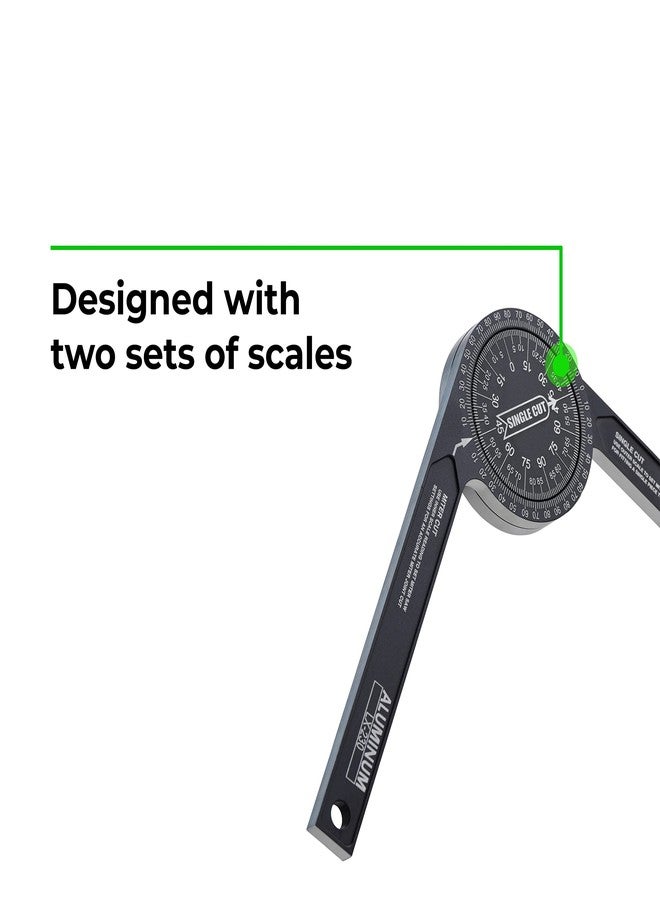 Toolzilla 7-Inch Aluminum Miter Saw Protractor Angle Finder - Measuring Tool with Multiple Scales Features for Woodworking Metalworking and All Building Trade - Image 5
