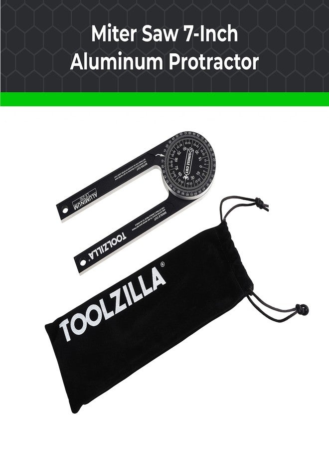 Toolzilla 7-Inch Aluminum Miter Saw Protractor Angle Finder - Measuring Tool with Multiple Scales Features for Woodworking Metalworking and All Building Trade - Image 2