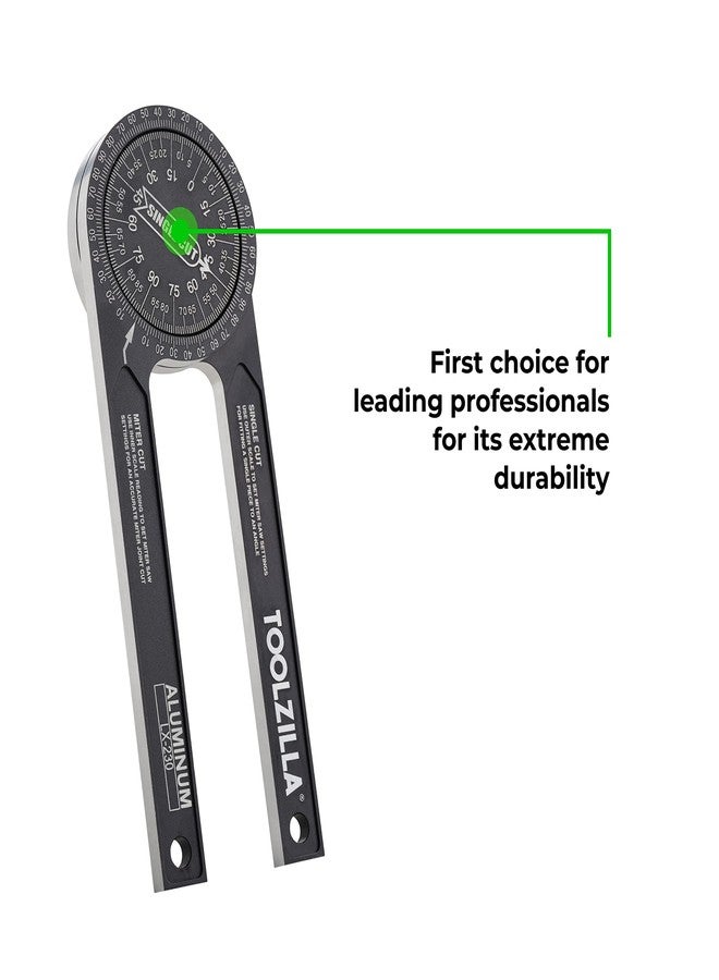 Toolzilla 7-Inch Aluminum Miter Saw Protractor Angle Finder - Measuring Tool with Multiple Scales Features for Woodworking Metalworking and All Building Trade - Image 3