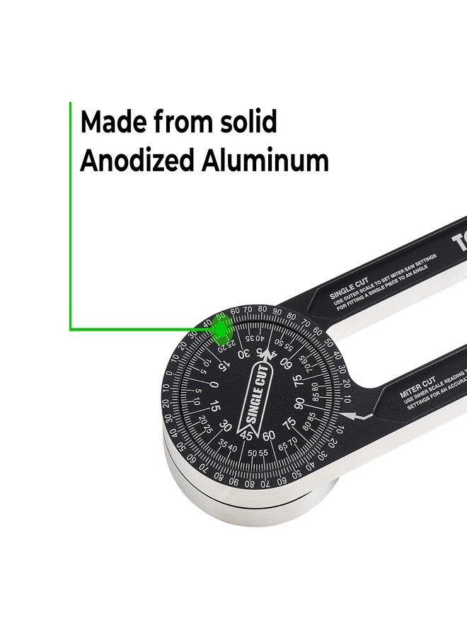 Toolzilla 7-Inch Aluminum Miter Saw Protractor Angle Finder - Measuring Tool with Multiple Scales Features for Woodworking Metalworking and All Building Trade - Image 4