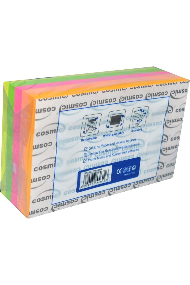 Cosmic CPPA405A Sticky Notes 400 Sheets, 3 x 5-Inch, Neon Assorted Colors - Image 4