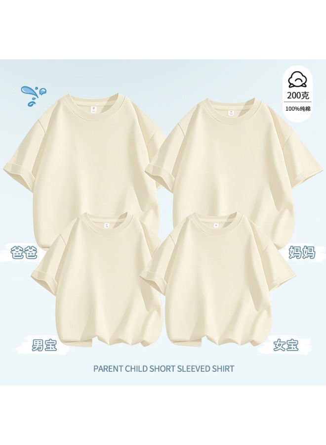 200 Grams Of 32 100% Combed Cotton Parent-child Short Sleeve Net Version Of Men's And Women's T-shirt Kindergarten Group Purchase Class Clothes