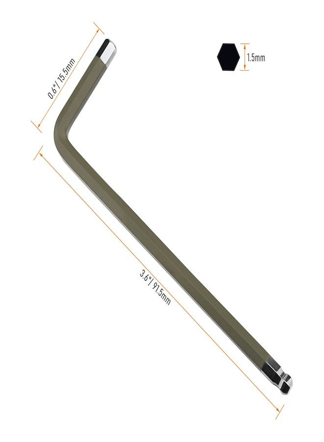 FOCMKEAS 2 PCS 1.5mm Ball End Hex Key Allen Wrench,Internal Hexagonal Wrench, L Shaped Long Arm S2 Steel Repairing Tool，Grey - Image 2