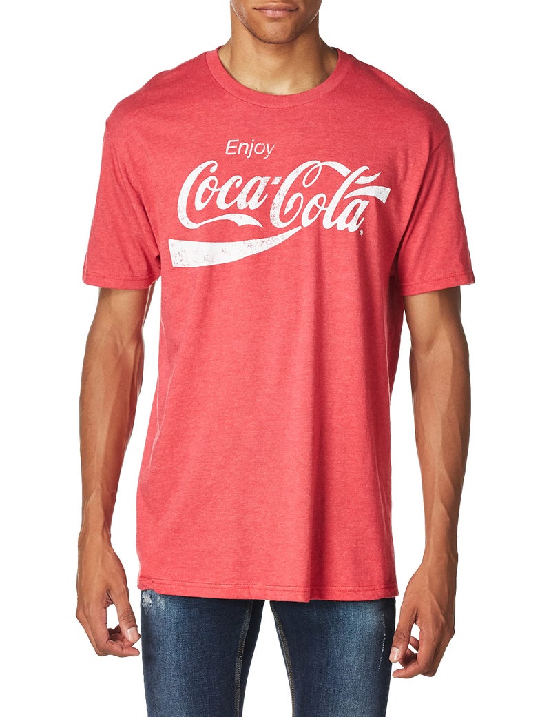 Coca-Cola Mens Coke Classic T Shirt, Red Heather, 2X US - Image 1