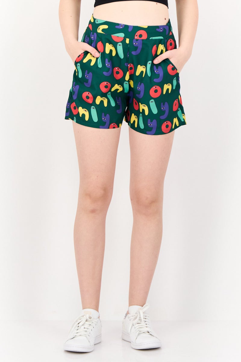 ONLY Women Allover Print Basic Shorts, Multicolor - Image 1