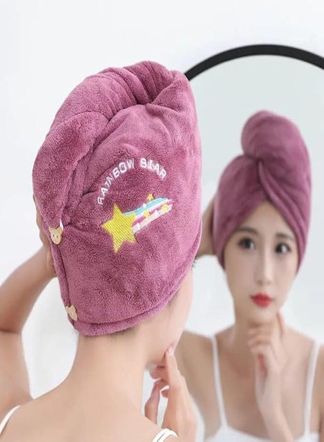 DISONE 1 Pcs Rapid Drying Hair Towel, Microfiber Quick Dry Hair Towel Wrap, Premium Soft Dry Hair Towel with Embroidery No Frizz Hair Wrap Towels for Women Wet Hair, Curly, Longer, (Pack of 1) - Image 2