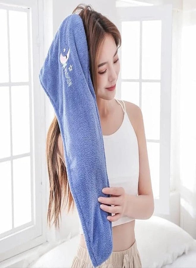 DISONE 1 Pcs Rapid Drying Hair Towel, Microfiber Quick Dry Hair Towel Wrap, Premium Soft Dry Hair Towel with Embroidery No Frizz Hair Wrap Towels for Women Wet Hair, Curly, Longer, (Pack of 1) - Image 1