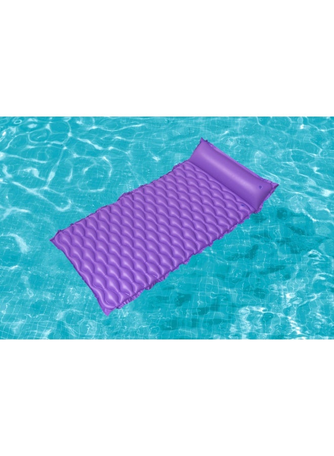 Bestway Float 'N Roll Inflatable Mat – Purple, 2.13m × 86cm – Durable Vinyl with Built-in Pillow – Supports up to 90kg - Image 2