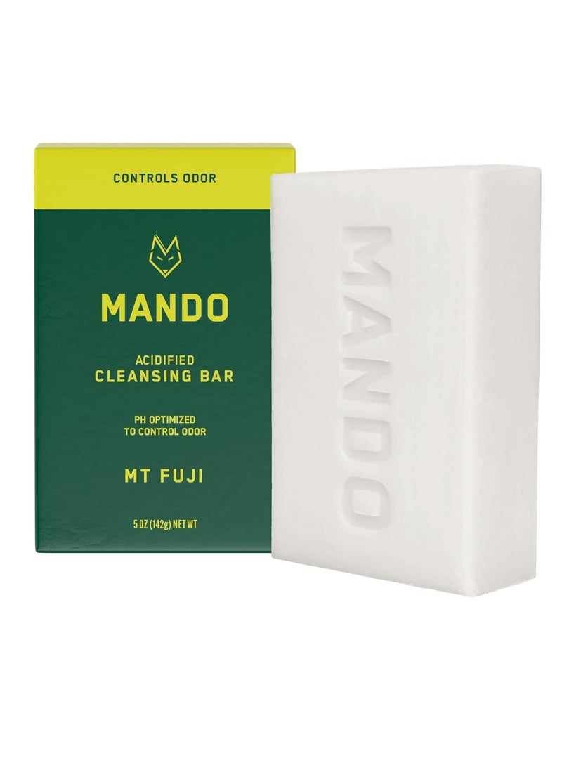 Mando - Mando Acidified Cleansing Bar - 24-Hour Odor Control - Removes Odor Better than Soap - Moisturizing Formula - SLS Free, Paraben Free - Safe For Sensitive Skin - Mt Fuji - Image 1