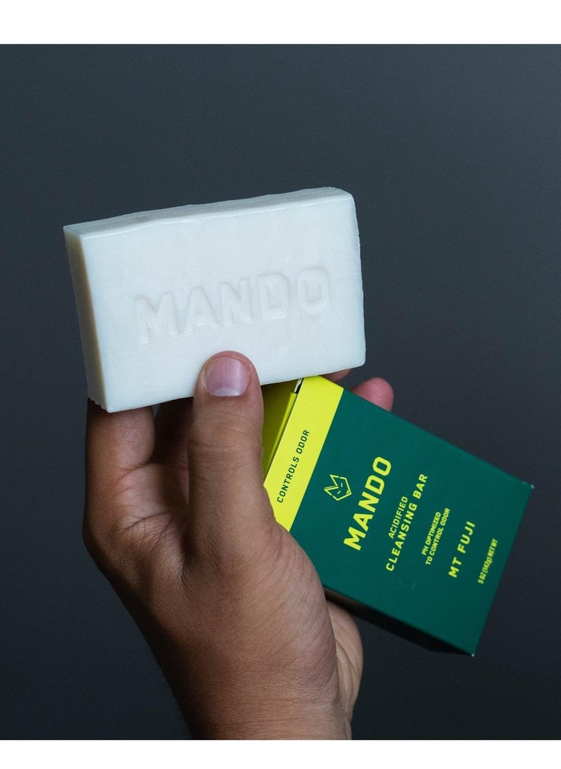 Mando - Mando Acidified Cleansing Bar - 24-Hour Odor Control - Removes Odor Better than Soap - Moisturizing Formula - SLS Free, Paraben Free - Safe For Sensitive Skin - Mt Fuji - Image 1