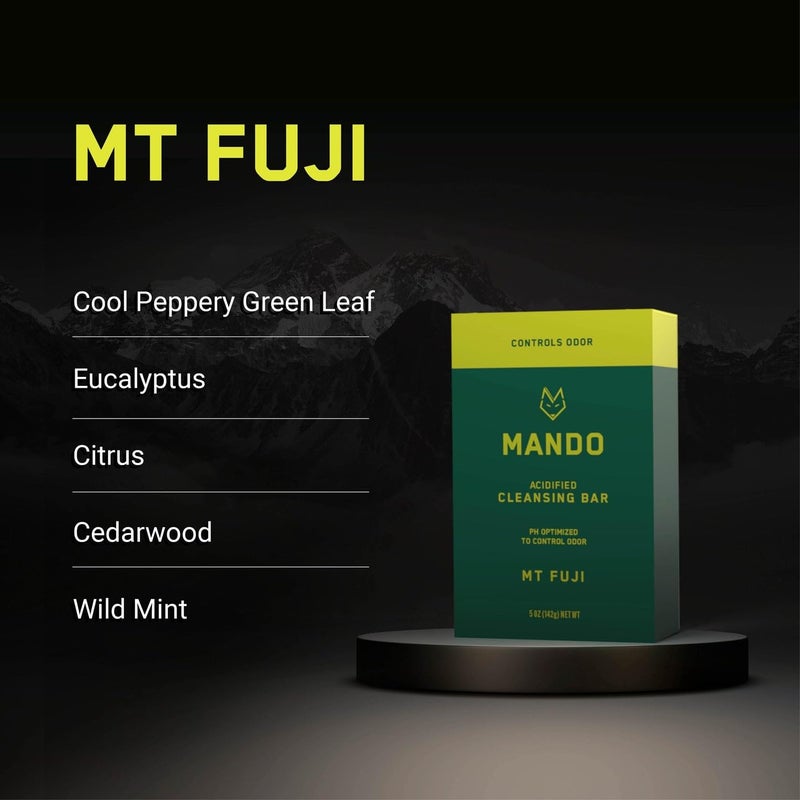 Mando Acidified Cleansing Bar - 24-Hour Odor Control - Removes Odor Better than Soap - Moisturizing Formula - SLS Free, Paraben Free - Safe For Sensitive Skin - Mt Fuji - Image 3