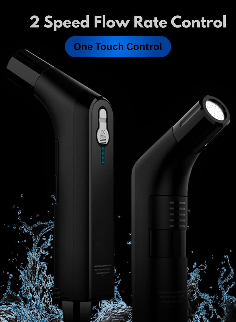 LIMOS Portable Travel Bidet Electric Rechargeable Handheld Personal Bidet Sprayer for Personal Cleaning for Toilet with 2.3 liters Water container (Black) - Image 3