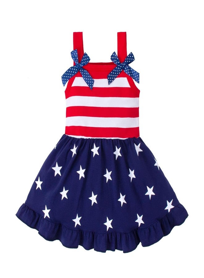 Magic Park 6M-12Y Toddler Independence Day Dress Girl 4th of July Outfits Kid Girls Stars Stripes Dresses Patriotic Clothes (18 Months, Red-Blue) - Image 1