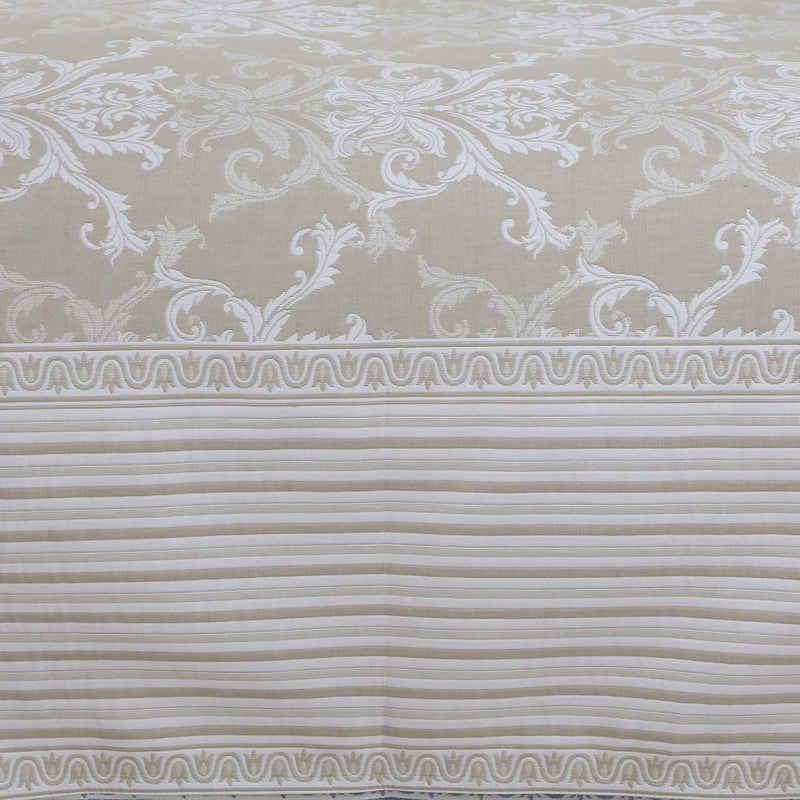Victor Victor King Size Light Weight Super Soft Easy Care Necklace Pattern 4 Sided Border BedsheetBed Cover with 2 Pillow Covers 91X106 Inch Cream Beige  - Image 5