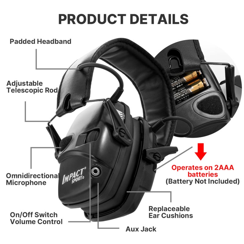 Tactical Electronic Shooting Earmuff Anti-noise Headphone Sound Amplification Hearing Protection with Headset Bag - Image 4