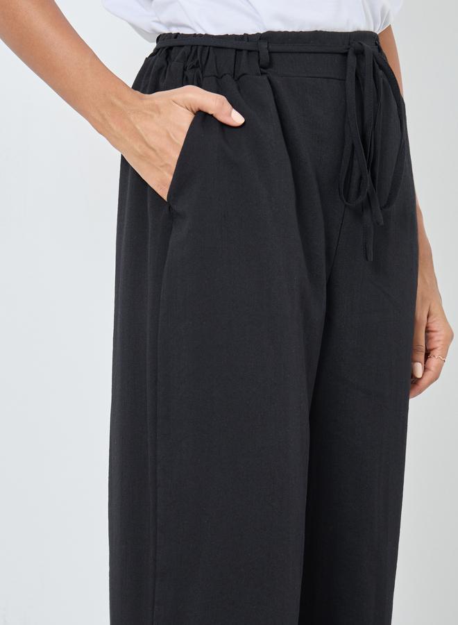 تايك تو بنطلون رياضي واسع الساق بخصر برباط - Image 4