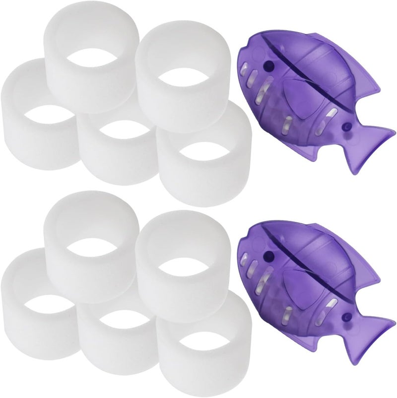 ADDFRESH Top-Fill Humidifier Replacement Filter Compatible with Levoit Dual150 Dual200S Classic160 Classic300(S) LV600S LV600HH OasisMist450S OasisMist600S Superior 6000S - 10 Filters and 2 Clean Fish - Image 1
