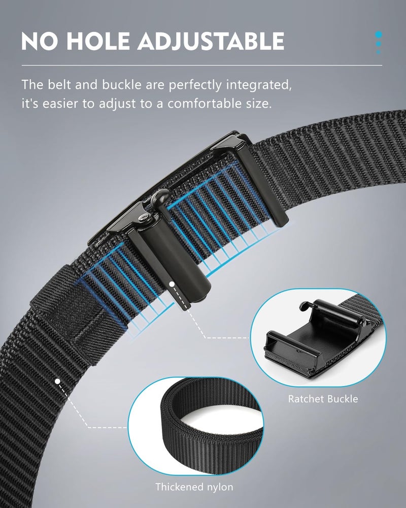 FAIRWIN Ratchet Belts for Men - Nylon Web Belt for Golf Tactical Work Casual, Adjustable Webbing with Ratcheting Buckle - Image 3