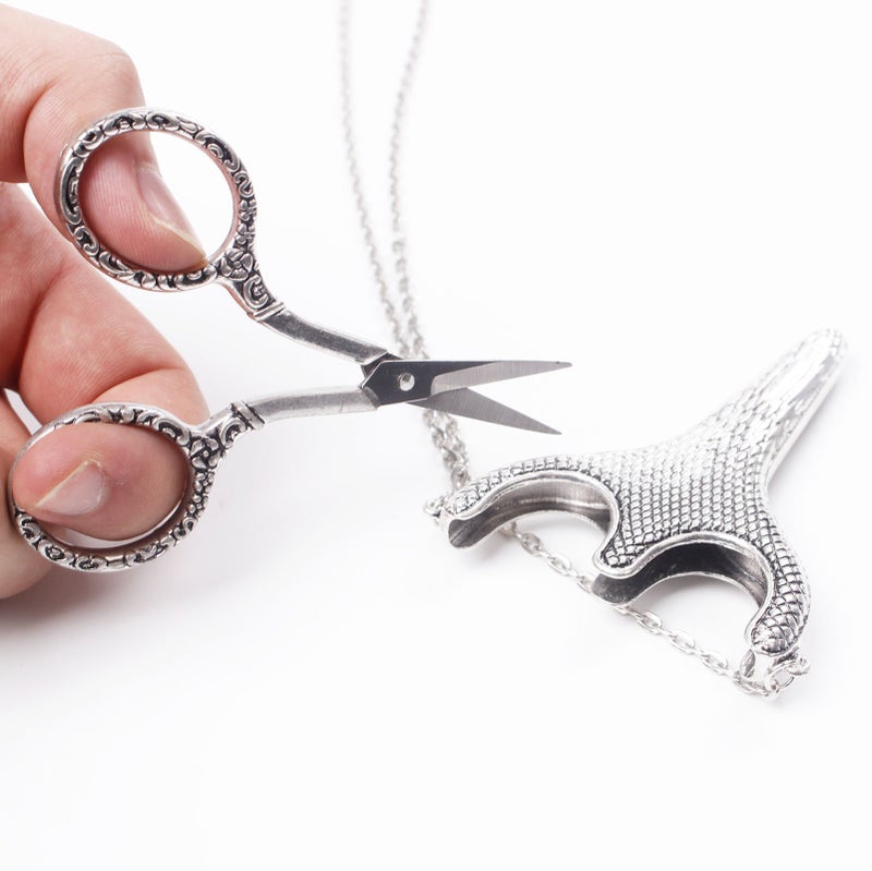 BIHRTC Stainless Steel Sharp Tip Sewing Snips Thread Cutter Safety Scissors with Sheath Chain for Embroidery, Sewing, Craft, Art Work & Everyday Use (Silver-1) - Image 4