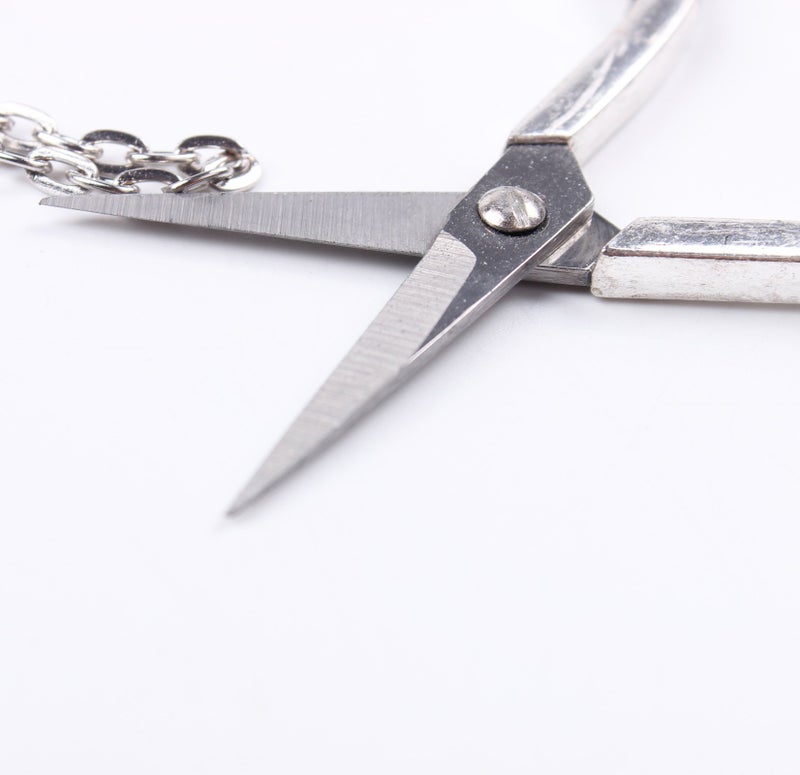 BIHRTC Stainless Steel Sharp Tip Sewing Snips Thread Cutter Safety Scissors with Sheath Chain for Embroidery, Sewing, Craft, Art Work & Everyday Use (Silver-1) - Image 5