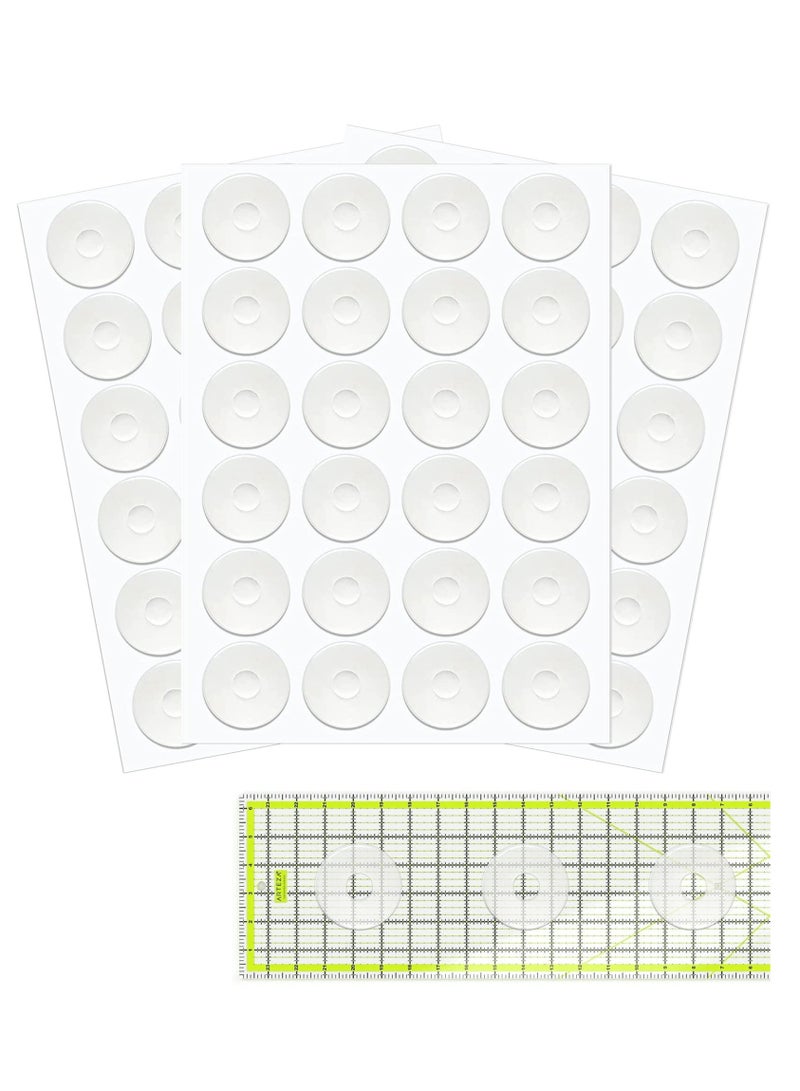 Non-Slip Adhesive Grips for Quilting Rulers and Templates, 144 Pack (72 Large & 72 Small) - Keep Your Sewing Rulers Steady with True Grip Technology - Image 1