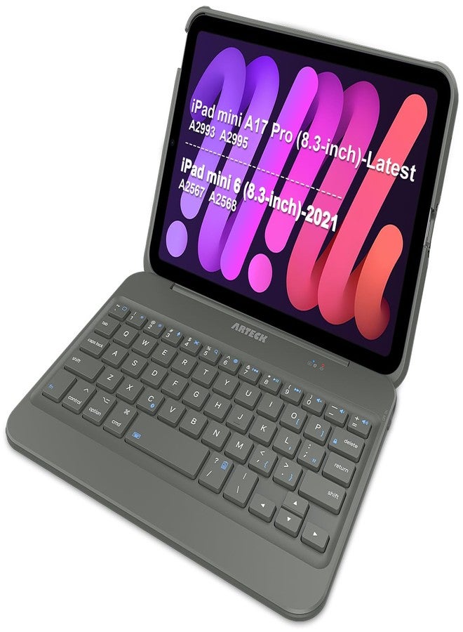 Arteck iPad mini A17 Pro (8.3-inch) Keyboard Case, Bluetooth Keyboard with Protection Shockproof Case for Apple 8.3-inch iPad mini A17 Pro and mini 6 - Image 1