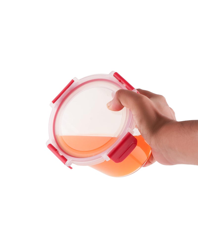 DUBBLIN Lock Me Up Glass Heat Resistant Borosilicate Glass Container 700ml - Round, Clear | Oven, Freezer & Microwave Safe Storage Solution (1 Piece) - Image 4